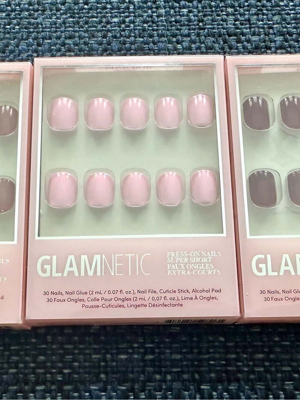 Set of 3 Glamnetic Press-On Nails - Super Short | NWT
